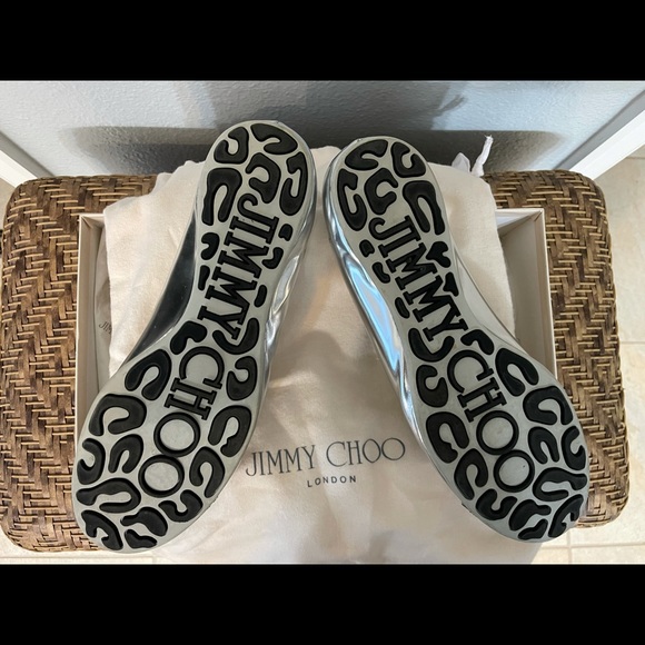 Jimmy Choo silver glitter WHIRL flats - Picture 2 of 7